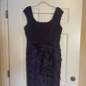 Adrianna Papell Rich Purple Layered Midi Dress